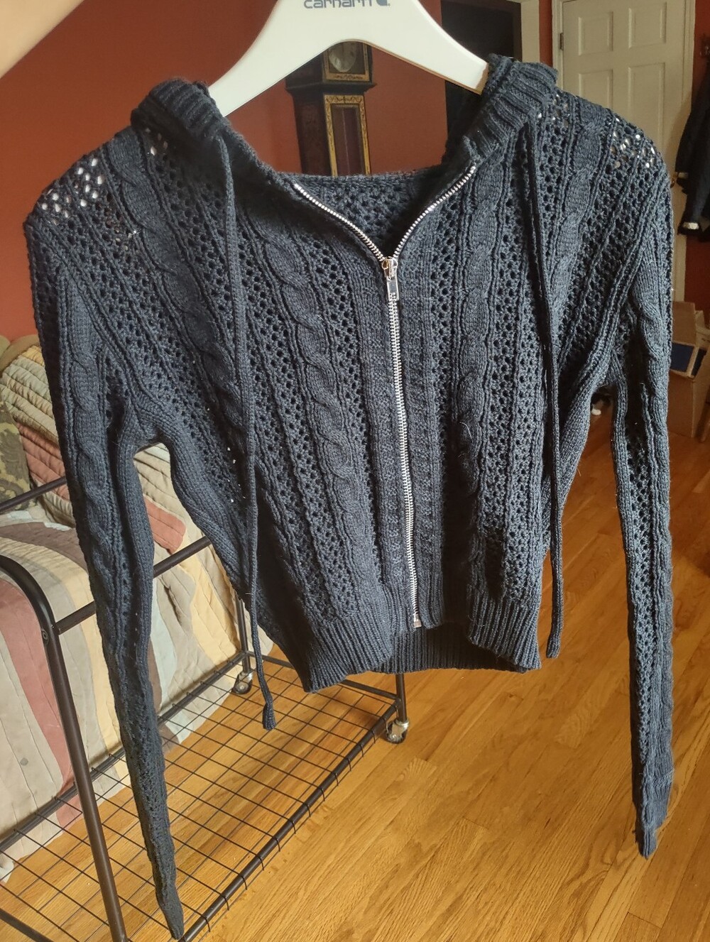 Women's Knit Zip-Up Hoodie Sweater Size XS